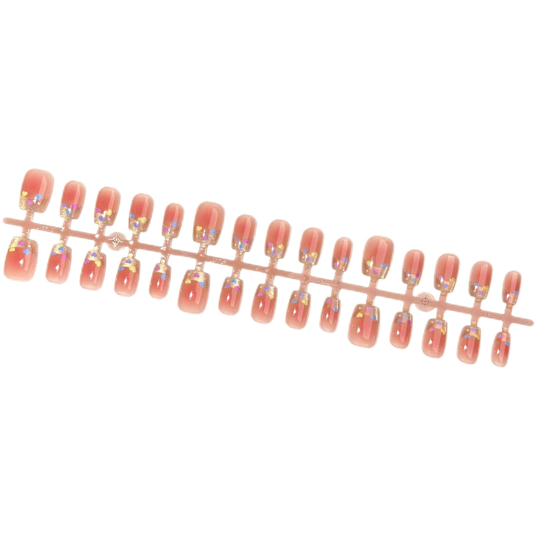 Elegantes Press-On-Nagelset mit floralen Akzenten