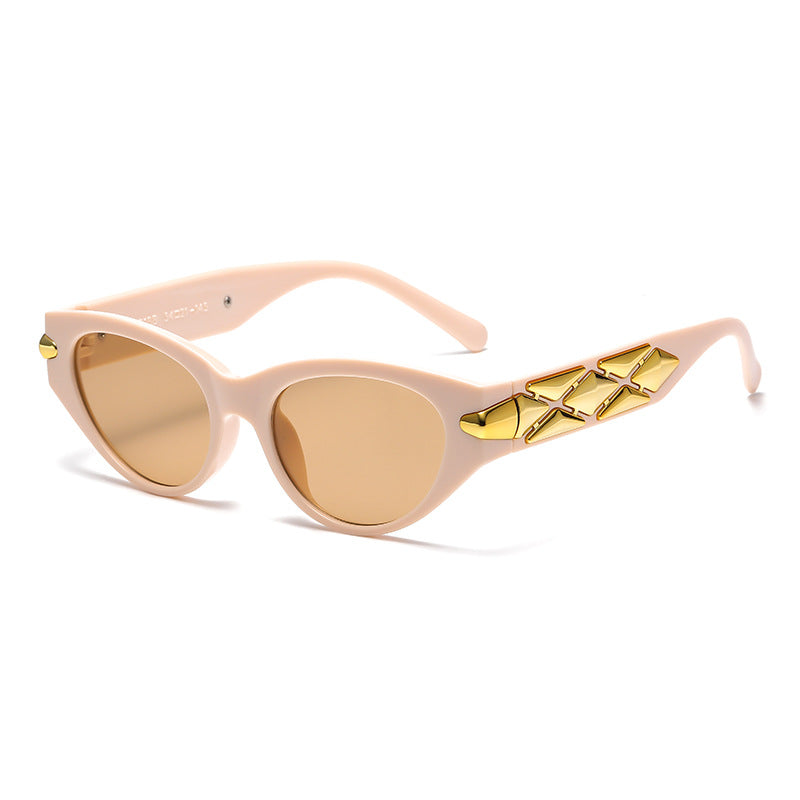 Damen Cat-Eye Sonnenbrille mit luxuriösen Akzenten und einzigartigem Design Karnz