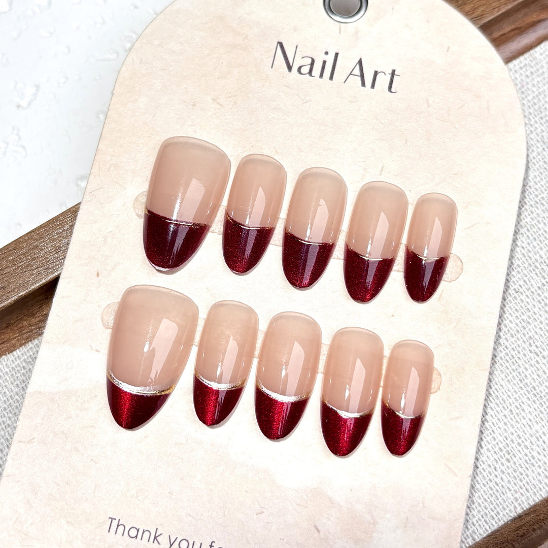 Elegantes French Tip Press-On Nagelset