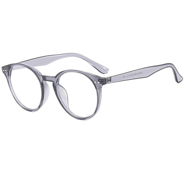 Damen modische runde Sonnenbrille mit transparentem Rahmen und UV-Schutz Karnz