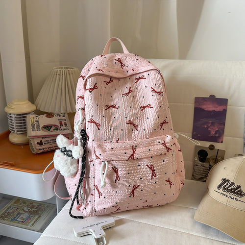 Süße Rucksack mit Schleifenmuster