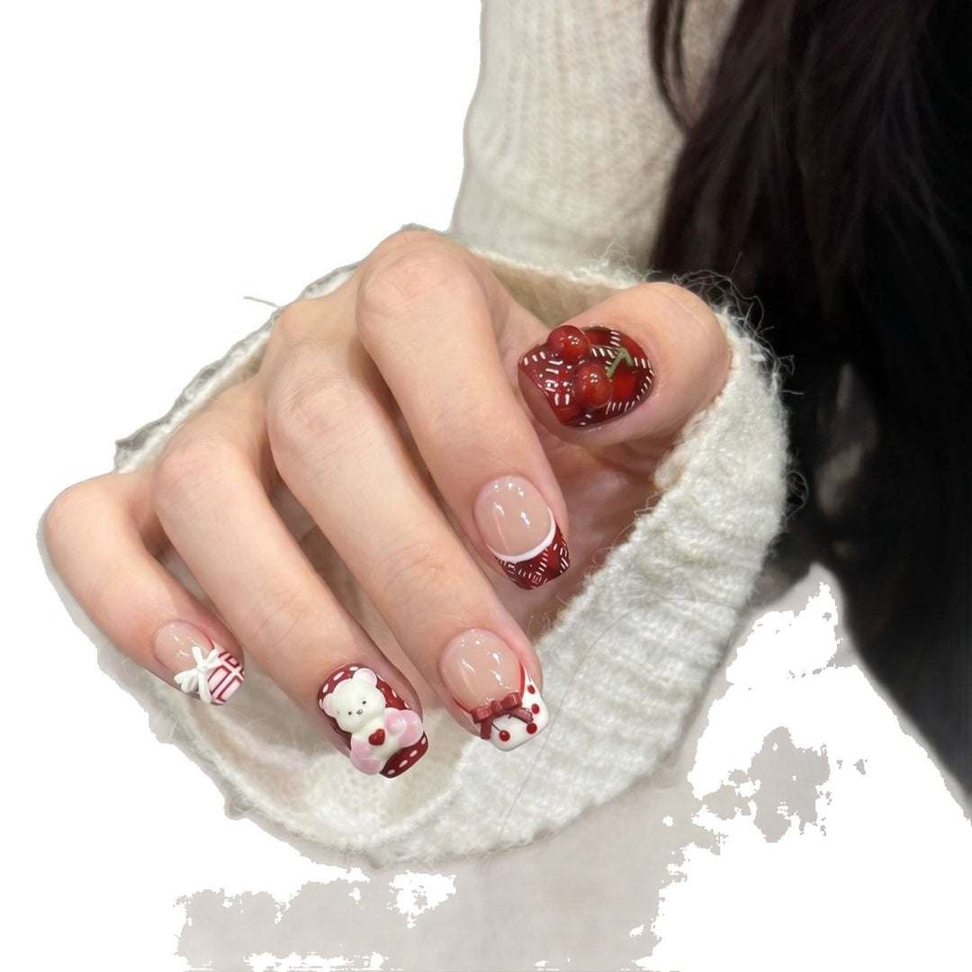 Verspielt Dessert-Themen Press-On Nagelkunst Set Karnz