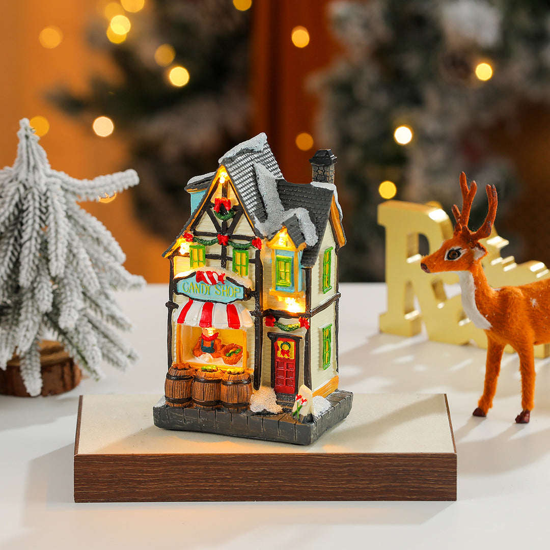 LED Beleuchtete Weihnachts-Candy-Shop-Figurine Karnz