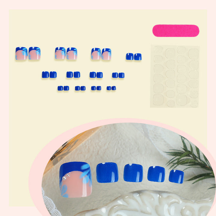 Dekoratives Press-On Nail Art Set mit tropischem Blumenmuster Karnz