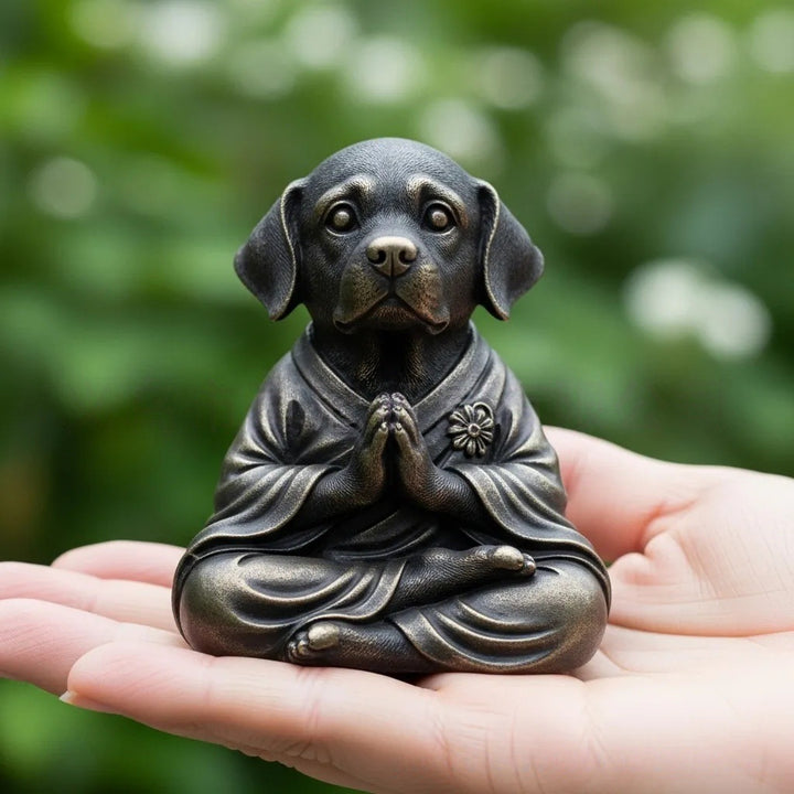 Dekorative meditierende Hundefigur Karnz
