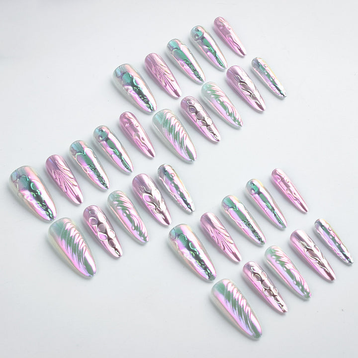Künstlerisches Metallic-Gel-Nagelkunst-Design Karnz