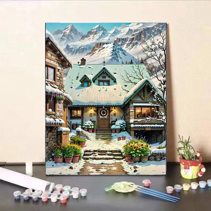 Scenic Village Landschaft Malen nach Zahlen Kit Karnz