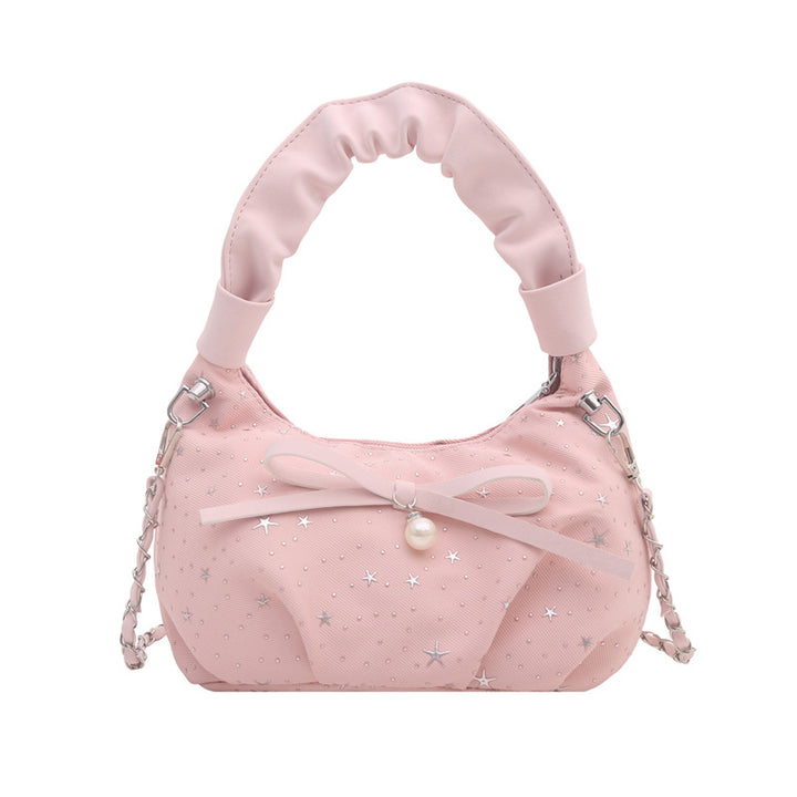 Elegante Handtasche mit Schleifendetail und Sternenprint