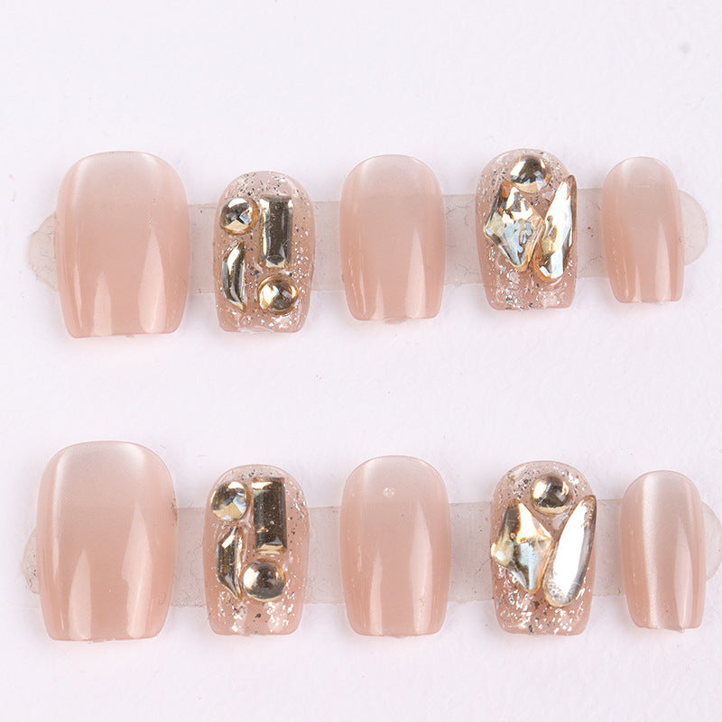 Premium Kristallverzierte Press-On Nagelset Karnz