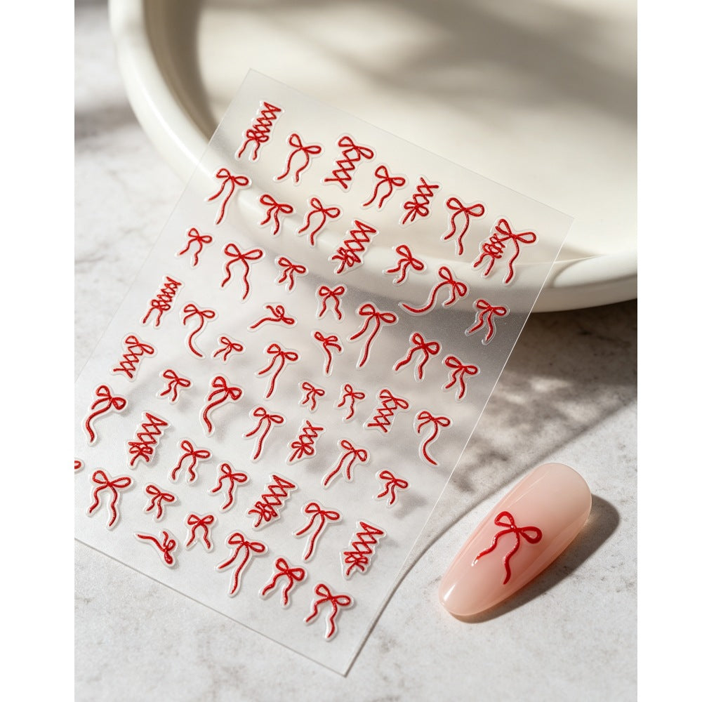 Dekorative Schleife Nagelkunst Aufkleber