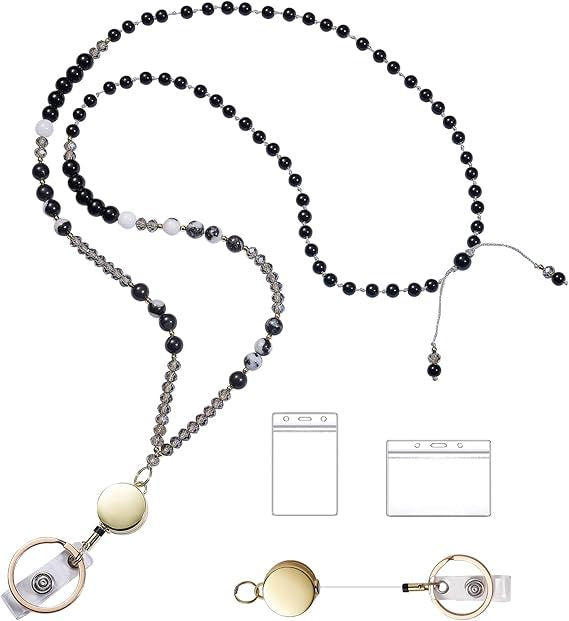 Perlenbrille Lanyard mit Rückzugclip Karnz