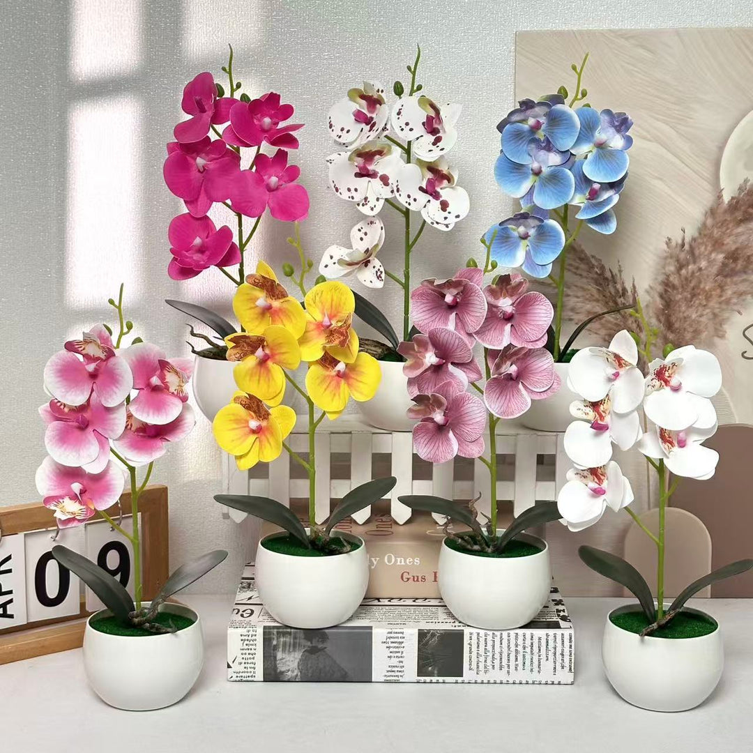 Realistische künstliche Orchideenpflanzenarrangement für die Innendekoration