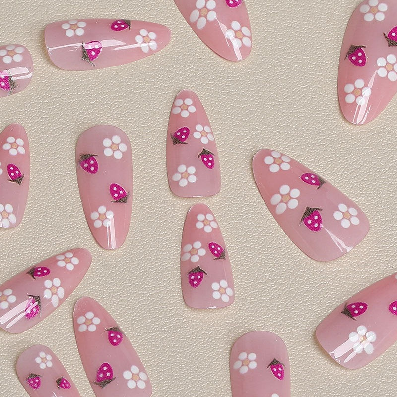 Floral Accent Press-On Nagelspitzen