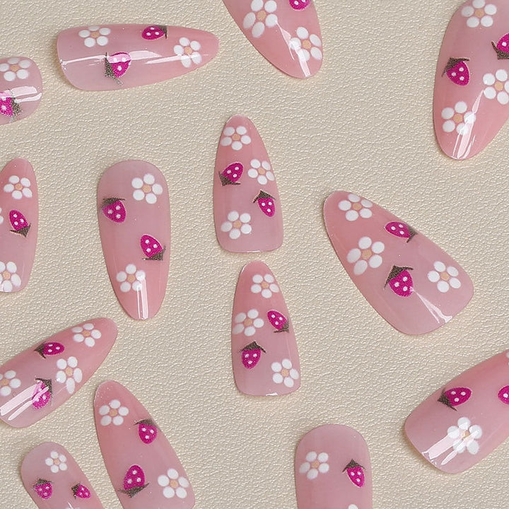 Floral Accent Press-On Nagelspitzen