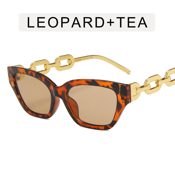Chic Cat-Eye Sonnenbrille mit Statement-Kette Karnz