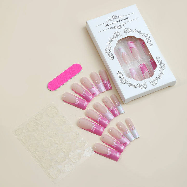 Künstlerisches Press-On-Nagelset mit elegantem Gradient-Design Karnz