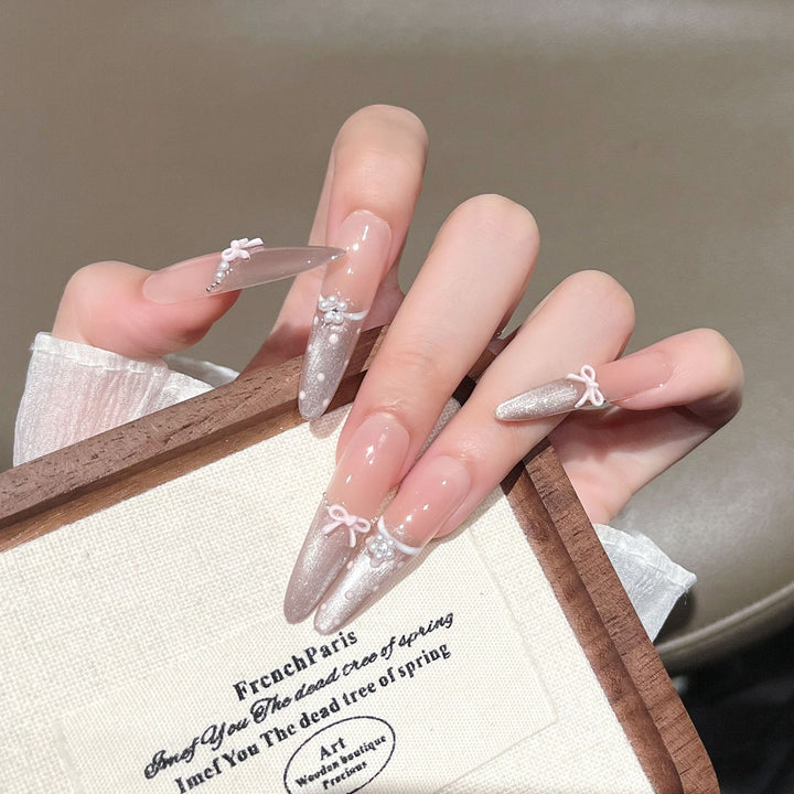 Eleganter verlängerter Stiletto Press-On-Nagel-Set Karnz