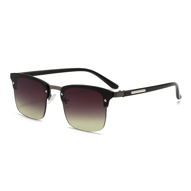 Damen elegante quadratische Sonnenbrille mit metallischen Akzenten Karnz
