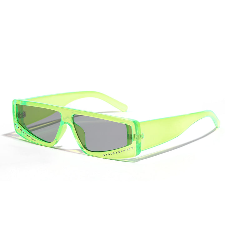 Damen oversized Sonnenbrille mit futuristischer Form und stylischen Verzierungen Karnz
