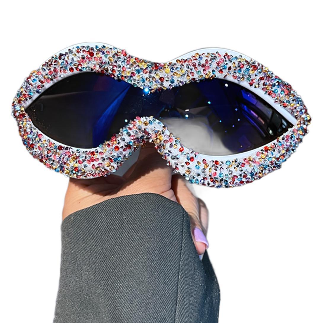 Damen statement Sonnenbrille mit funkelndem Strassbesatz Karnz