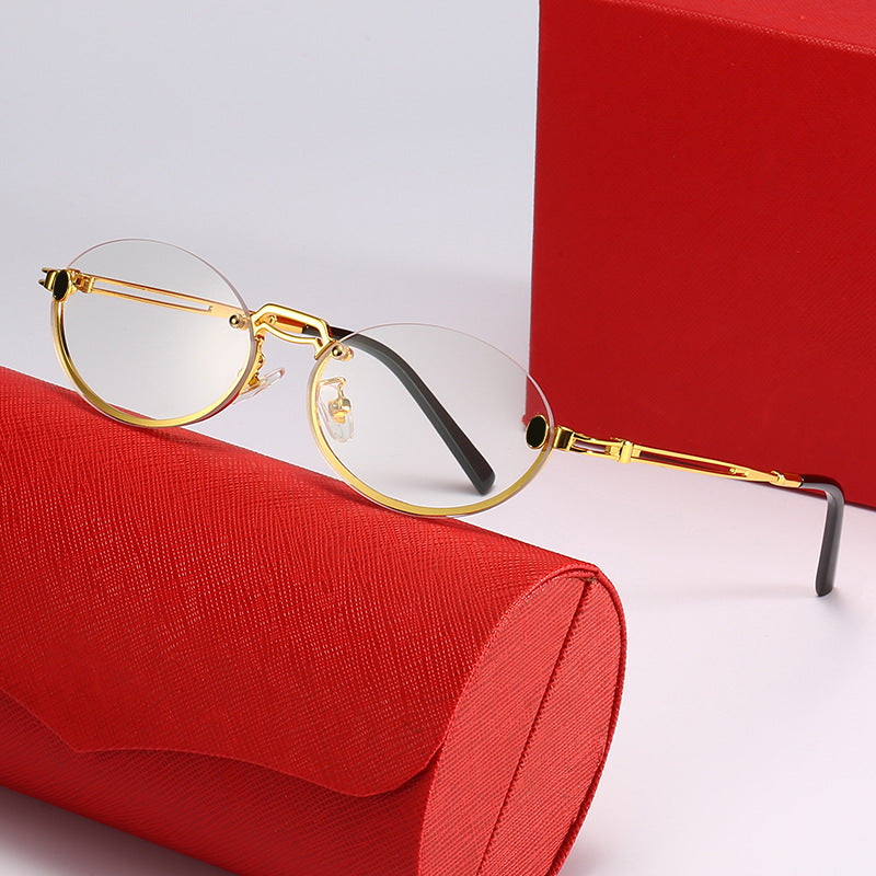 Damen modische Sonnenbrille mit filigranem Metallrahmen und stylishem Design Karnz