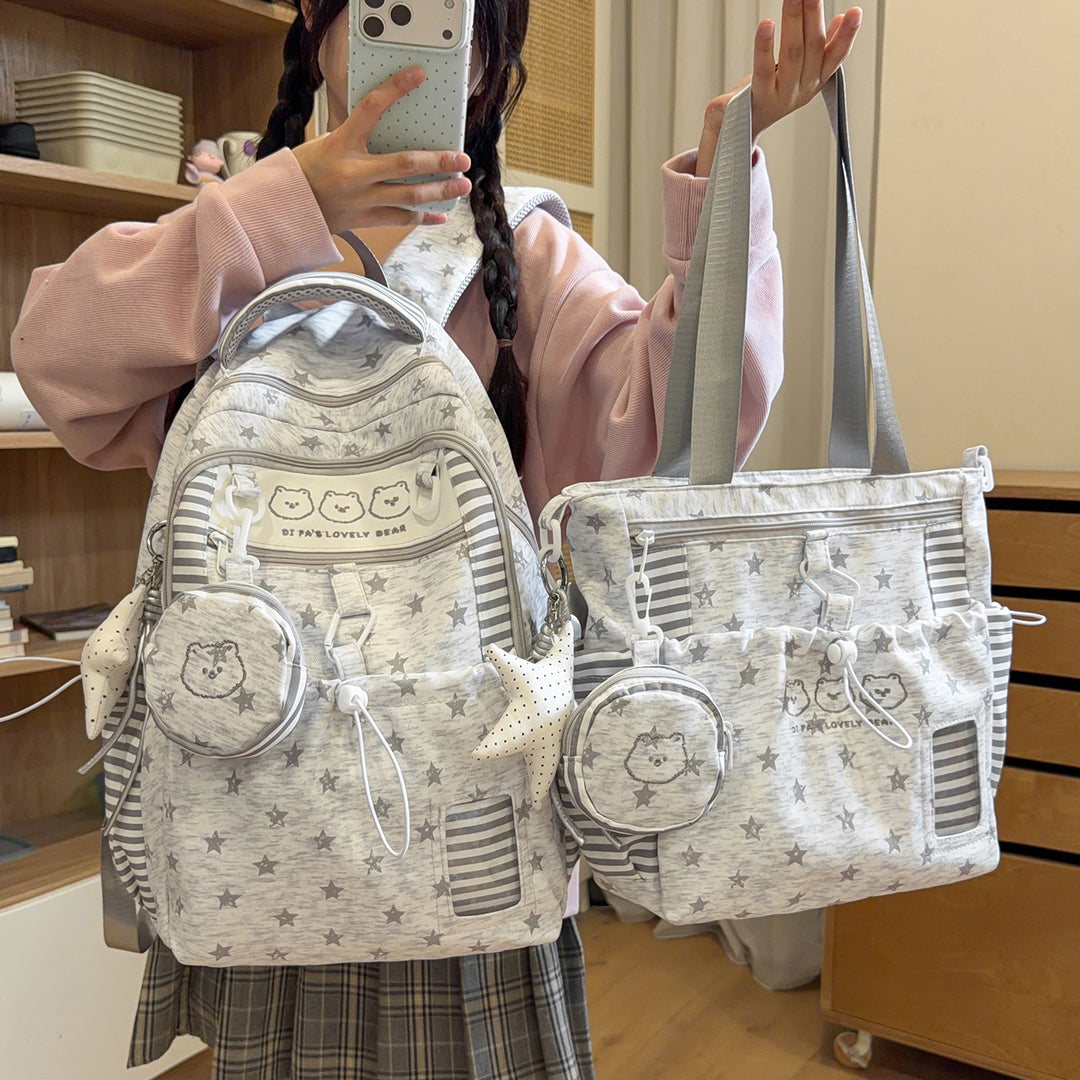 Multi-Taschen Sternmuster Rucksack Karnz