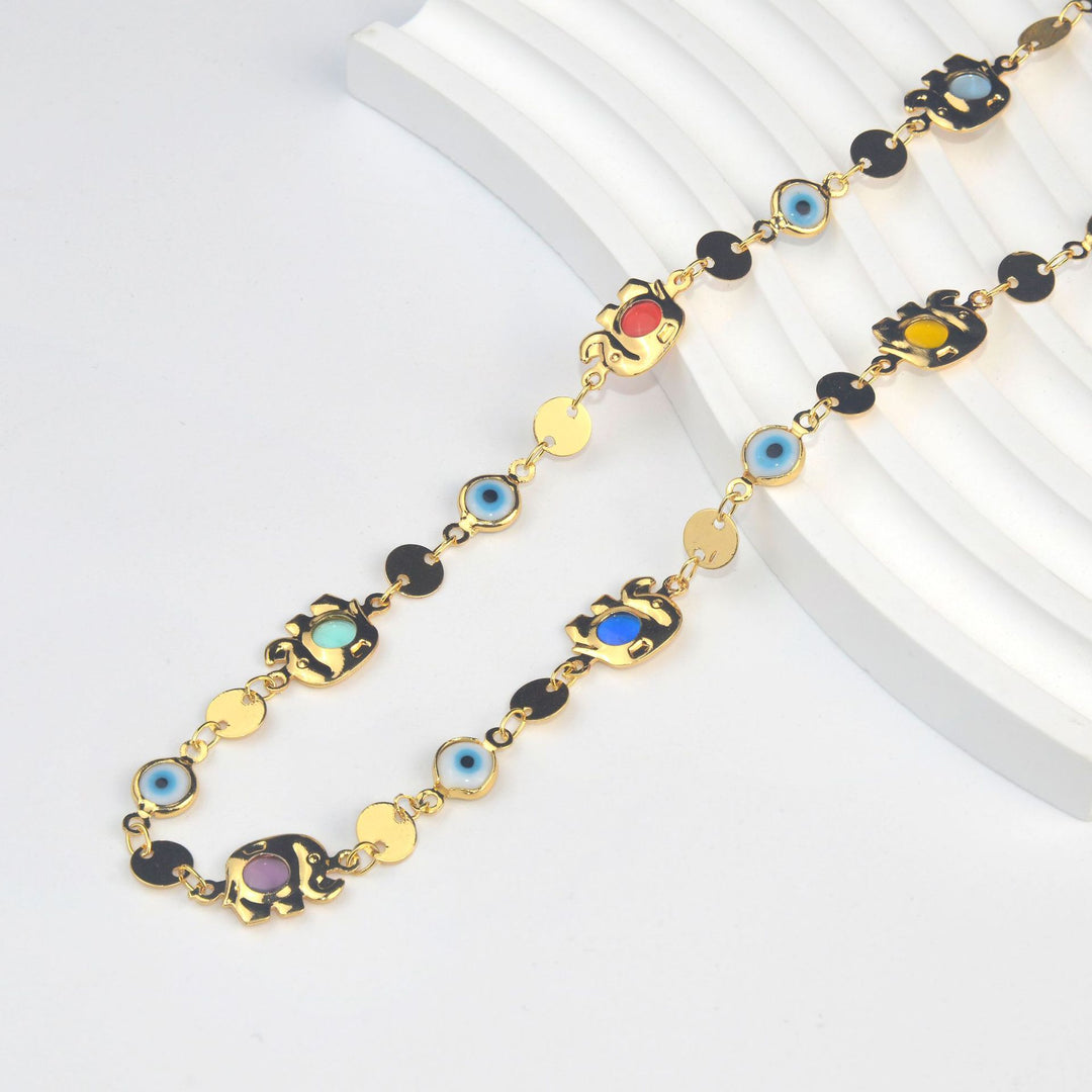 Bunte Eye Charm Statement Halskette Karnz