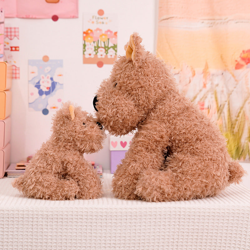 Fluffy Sitz Plüsch Hund Plüschspielzeug mit lockigem Kunstfell und knuddelbarer Bohnenfüllung Karnz
