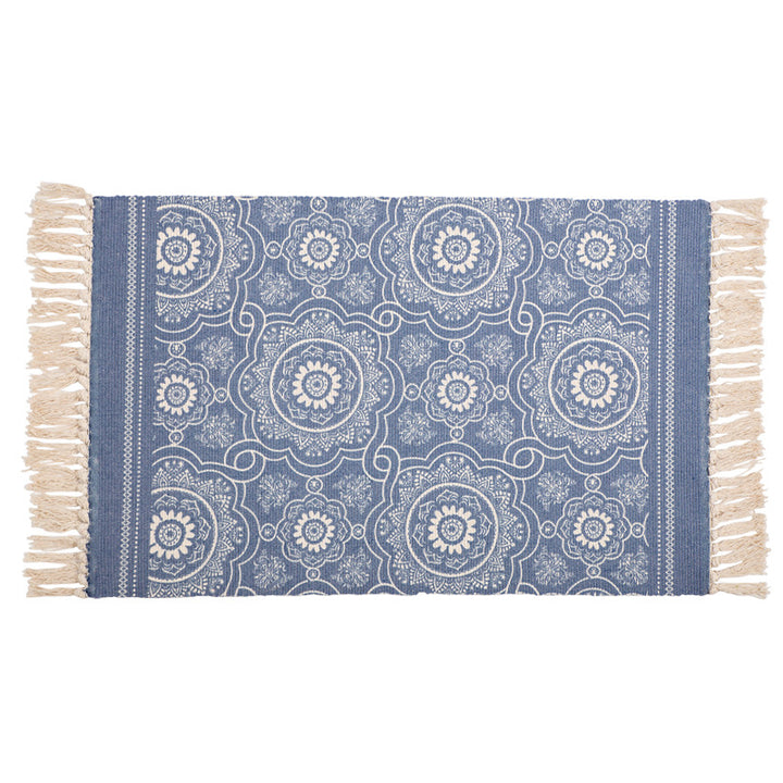 Dekorativer Läufer für Esstisch und Konsole im Boho‑Mandala‑Design mit Fransen Karnz