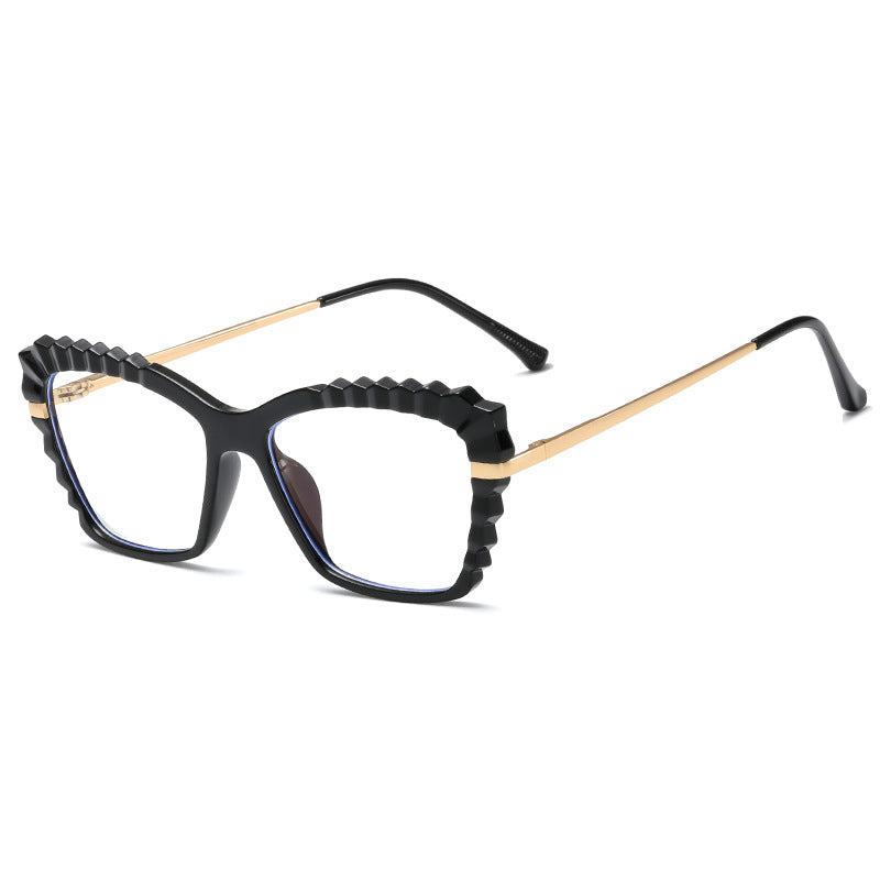Damen oversized Brille mit einzigartigem Wellenranddesign Karnz