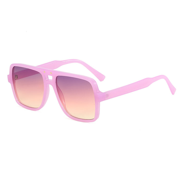 Damen quadratische oversized Sonnenbrille mit modischem transparentem Rahmen Karnz