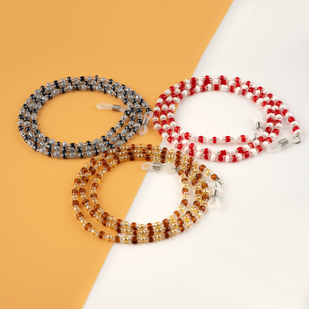 Beaded Eyewear Chain with Flexible Holders Karnz