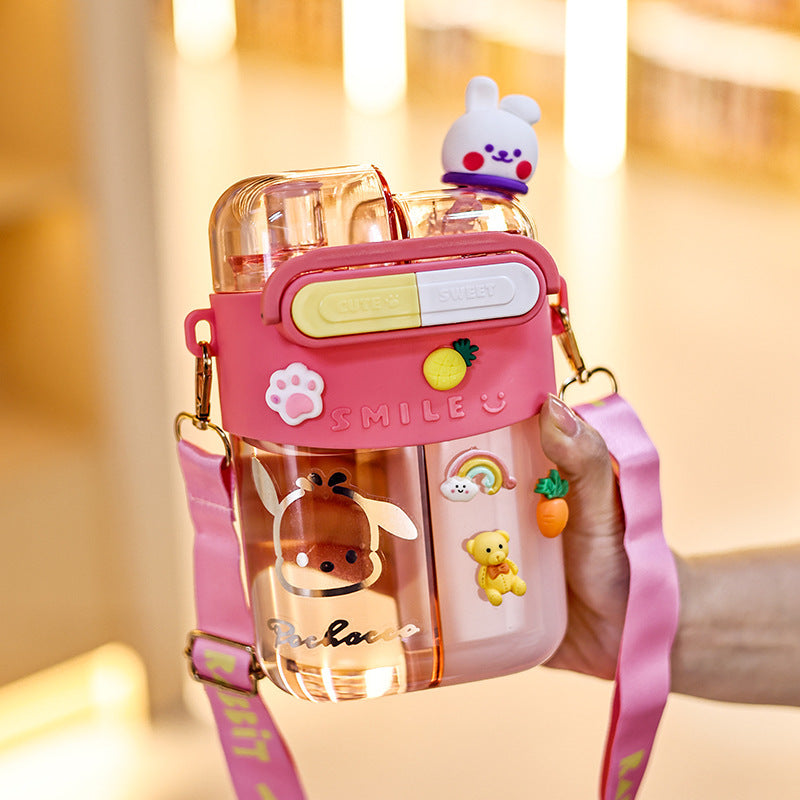 Damen Trinkflasche mit interaktivem Design und praktischer Schultertragefunktion Karnz