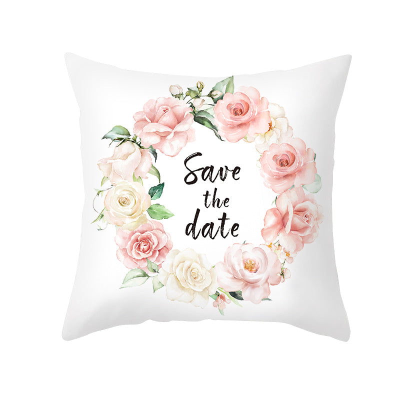 Floral Aquarell Rose Baumwoll-Leinen Quadrat Wurfkissenbezug mit unsichtbarem Reißverschluss
