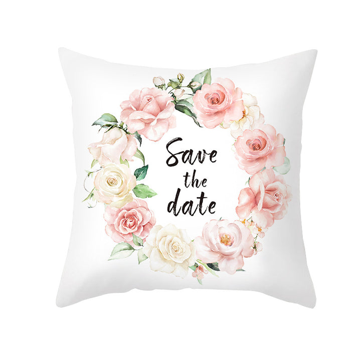Floral Aquarell Rose Baumwoll-Leinen Quadrat Wurfkissenbezug mit unsichtbarem Reißverschluss