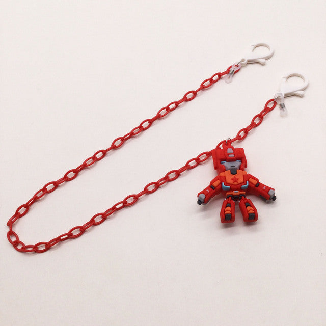 Verspielte Brillenhalterkette mit Robotermotiv Karnz