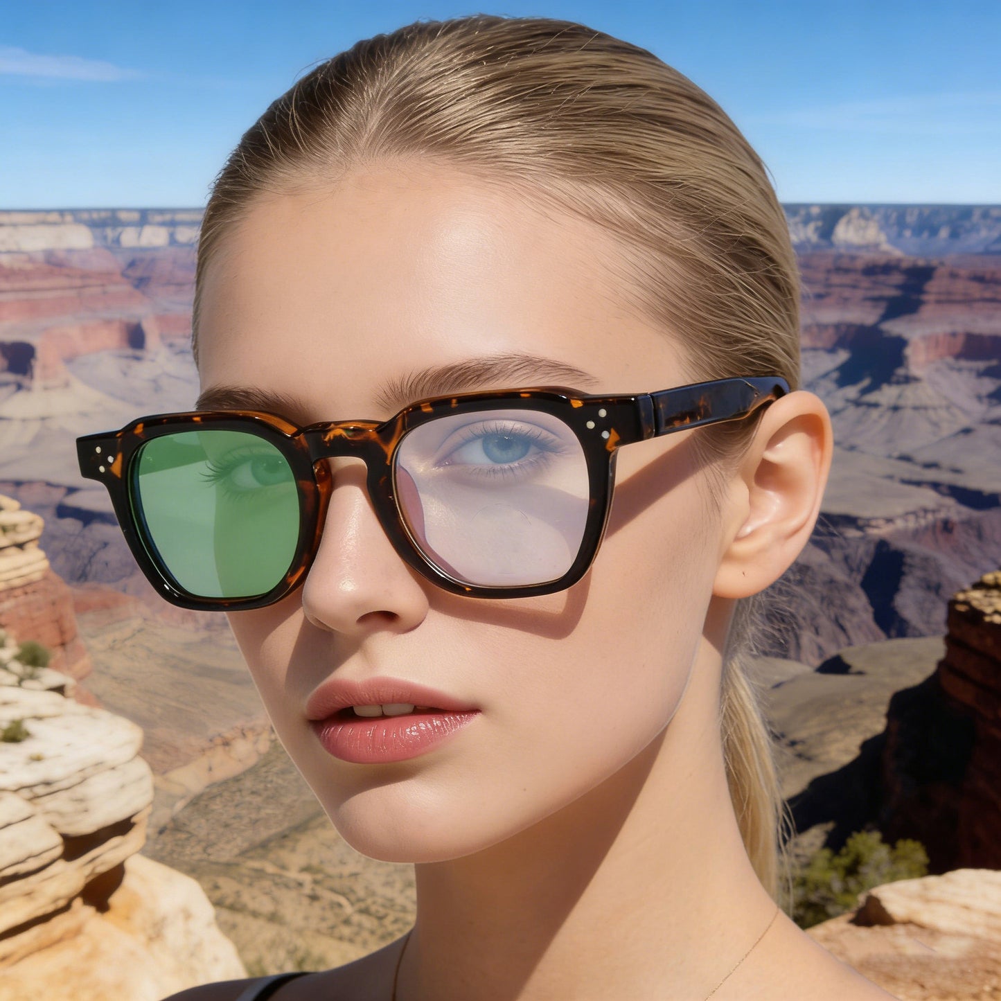 Damen modische oversized Brille Karnz