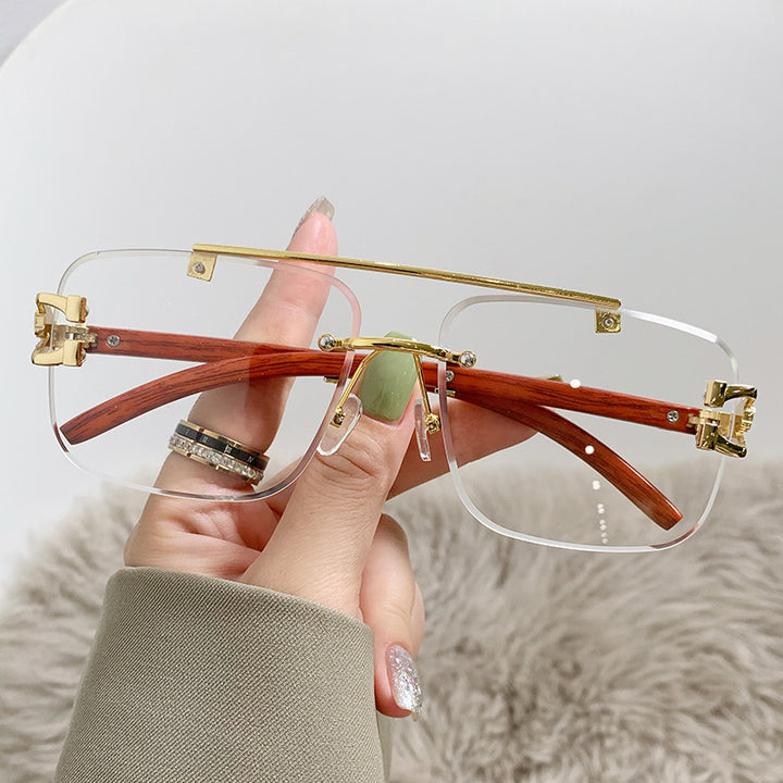 Damen modische Brille mit stilvollem Holzrahmen Karnz