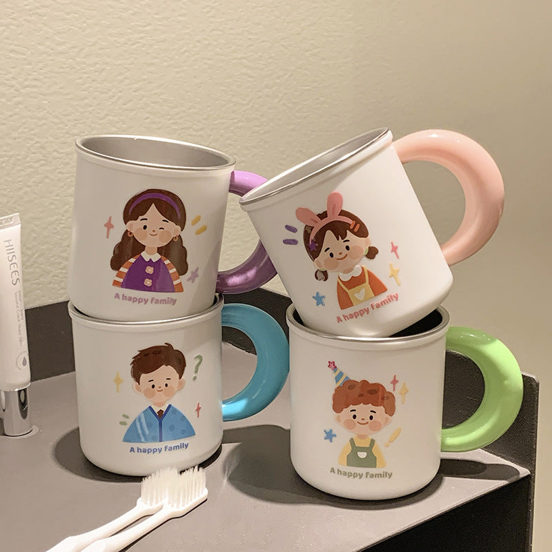 Edelstahlkeramiktasse mit Fröhlichem Familienmotiv Karnz