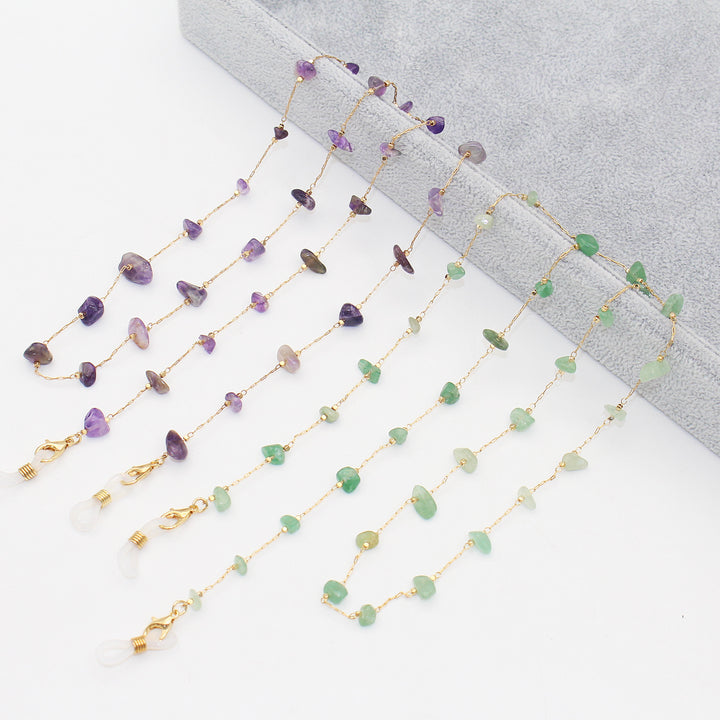 Elegante mit Kristallen verzierte Brillenkette Karnz
