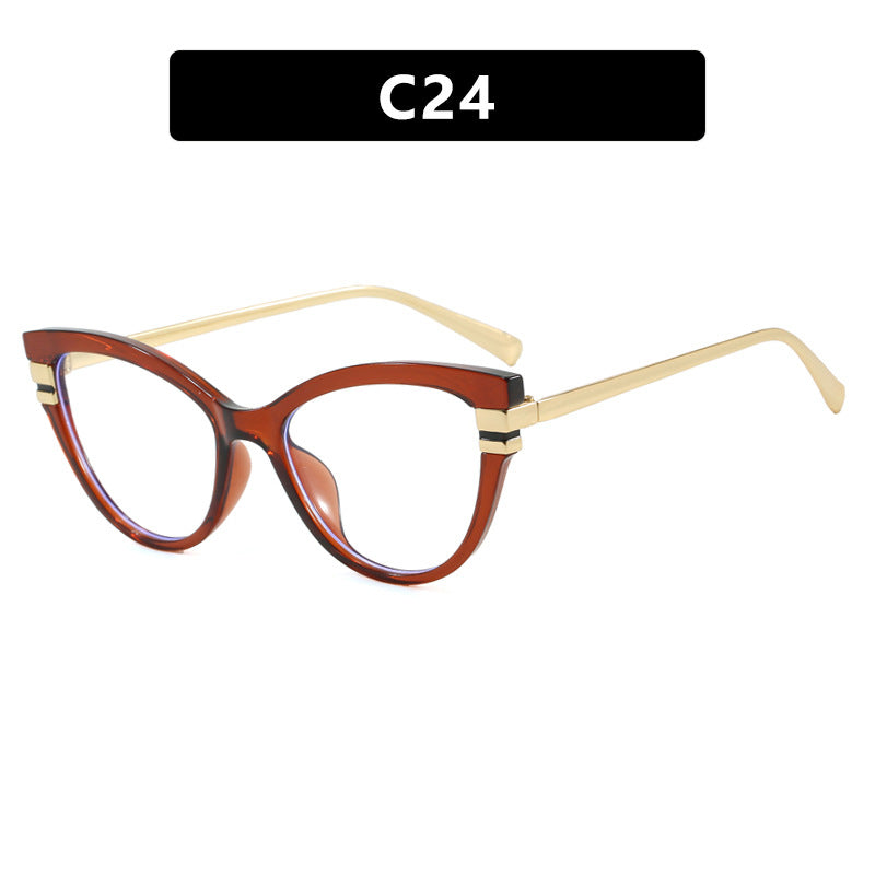 Damen Cat-Eye Sonnenbrille mit elegantem Kunststoffrahmen und goldenen Akzenten Karnz