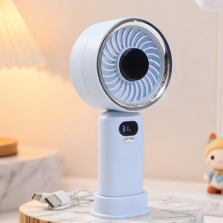 Damen Tragbarer USB Tischventilator mit digitaler Steuerung und flexiblem Neigungsmechanismus Karnz