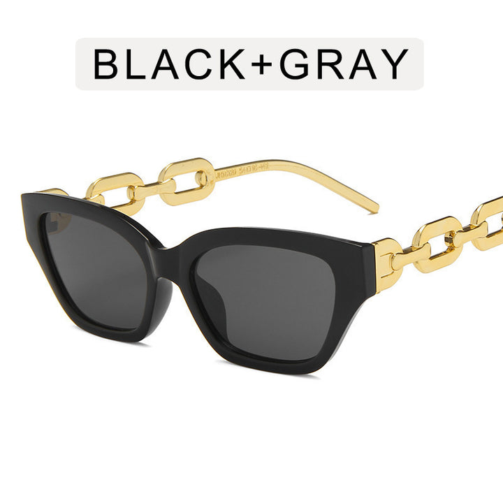 Chic Cat-Eye Sonnenbrille mit Statement-Kette Karnz