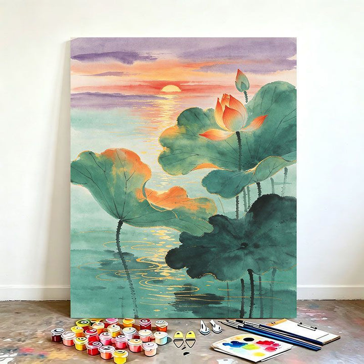 Aquarell Lotus Kunst Malset Karnz