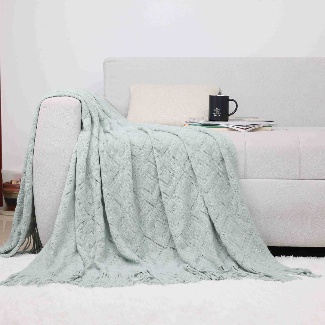Gemütliche Strickdecke Karnz