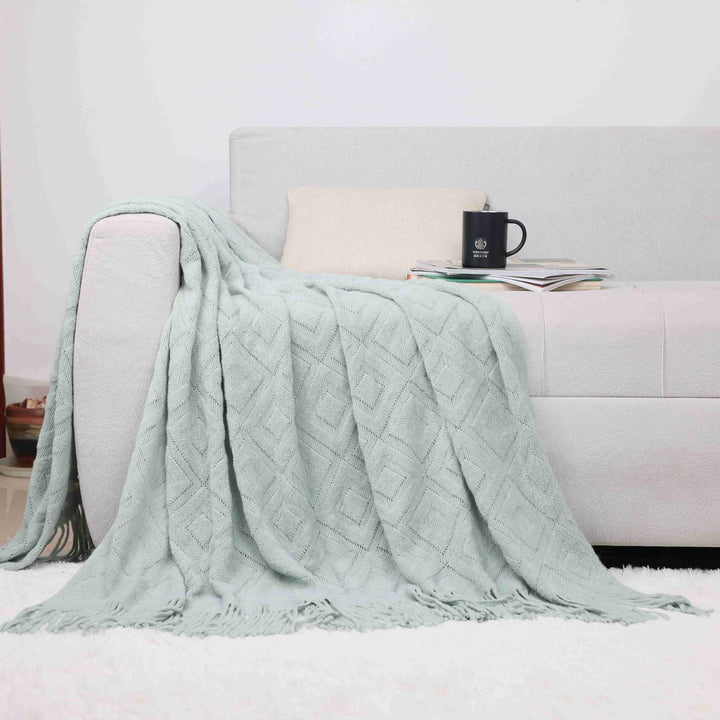 Gemütliche Strickdecke Karnz