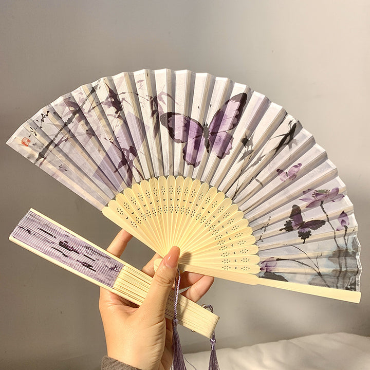 Eleganter Fächer mit Kunstvollem Schmetterlingsmotiv Karnz