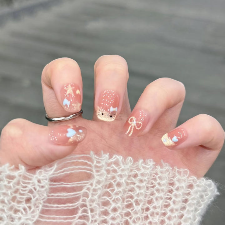 Elegante Glänzende Press-On Nagelset  1791774068