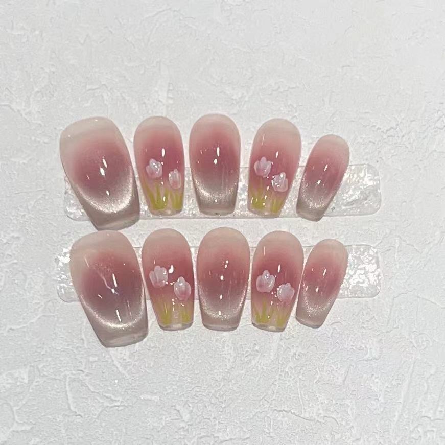 Floral Ombre Druck-Nägel Karnz
