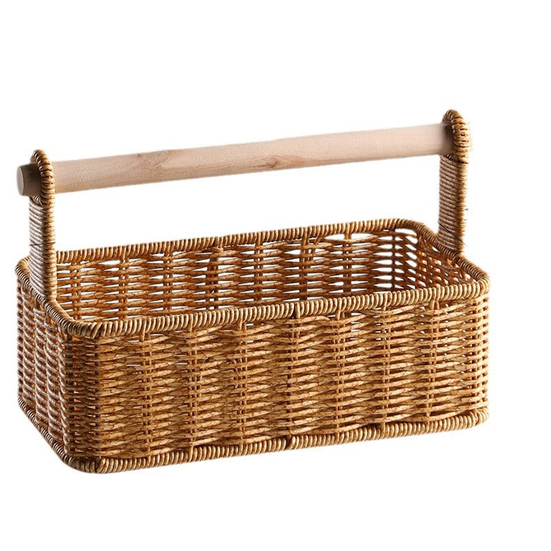 Unisex Moderner Aufbewahrungskorb mit stilvollem Holzgriff Karnz